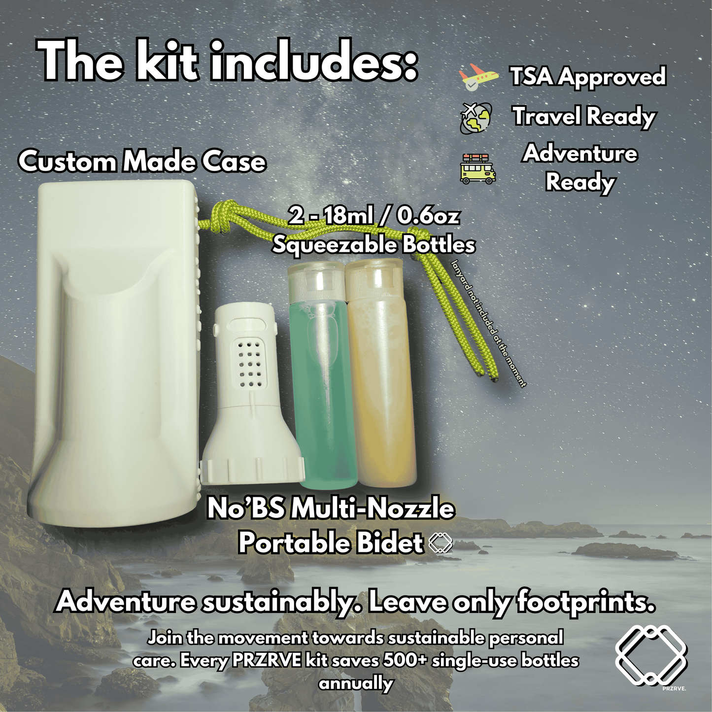 RinseGO Travel Kit || RinseGO Duo + Soap & Sanitizer Set